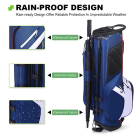 MAZEL stand bag with stable base and non-slip feet on uneven terrain