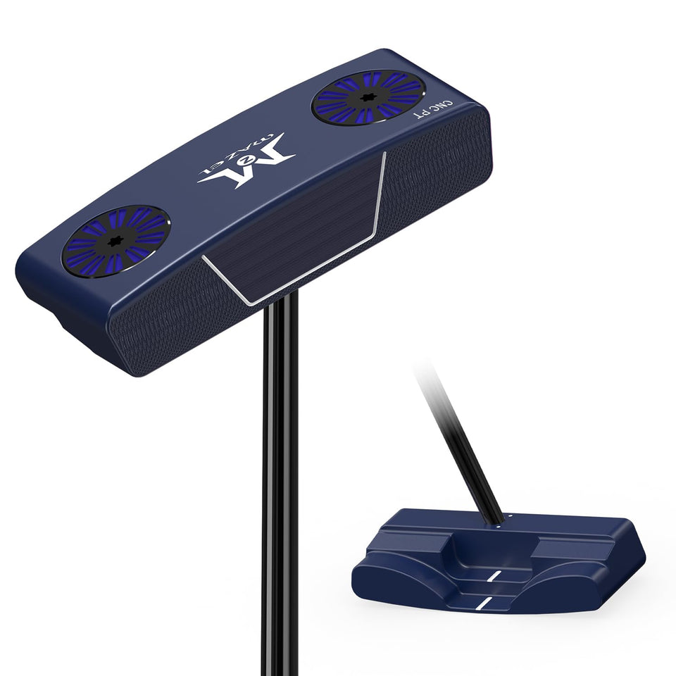 MAZEL stand-up putter stand-behind-ball alignment check improves setup consistency
