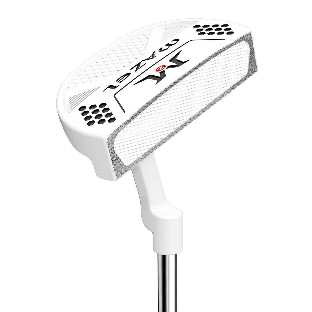 MAZEL Tour GS mallet putter in white with 34 inch length for stable putts.