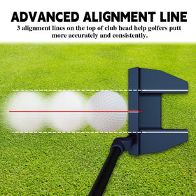MAZEL Tour GS putter alignment lines aid precise setup at address.