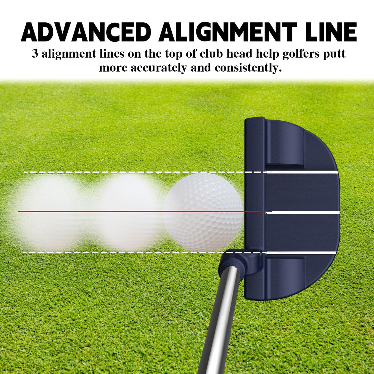 MAZEL Tour GS putter alignment lines aid precise setup