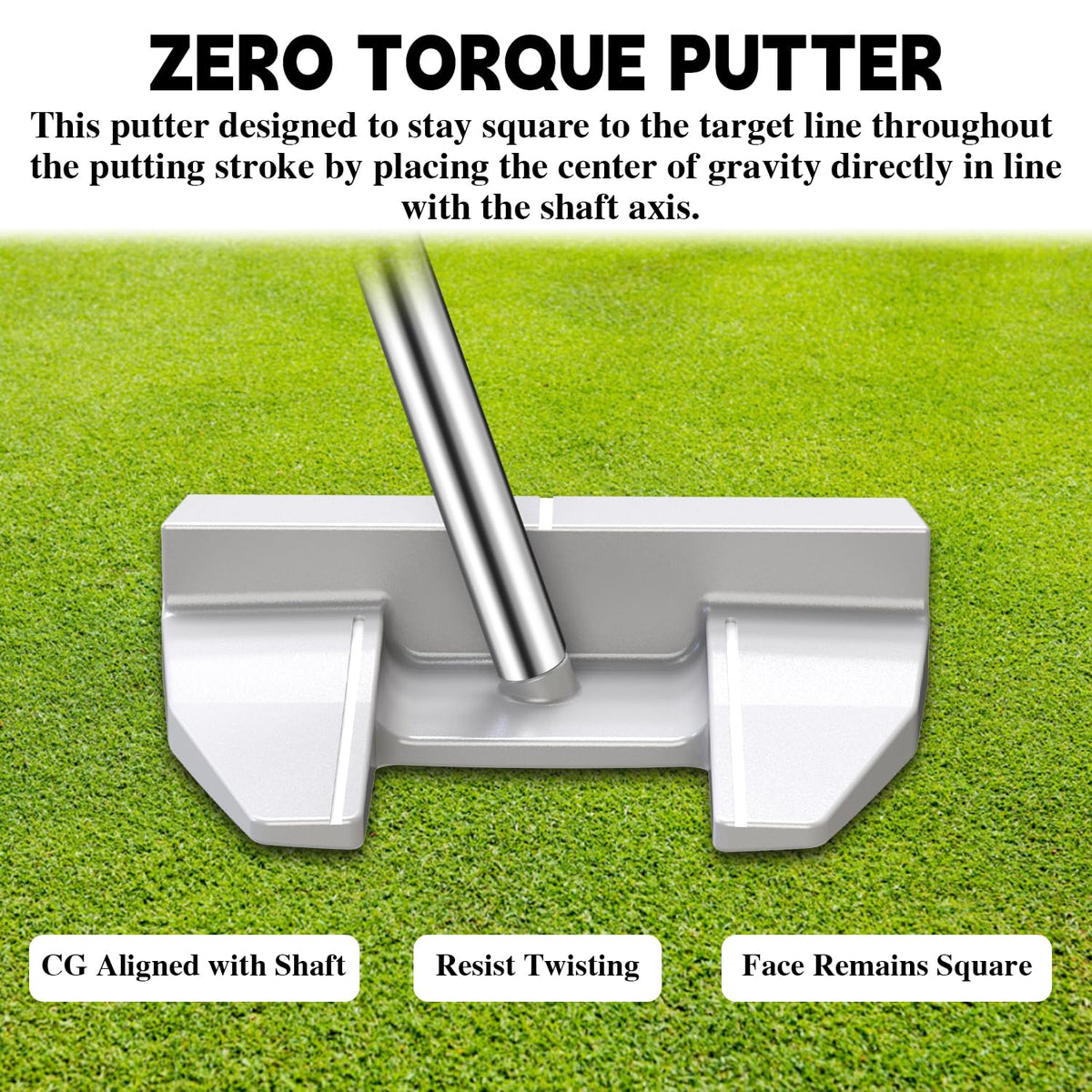 MAZEL Tour GS putter CNC milled face for stability and balance.