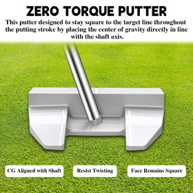 MAZEL Tour GS putter CNC milled face for stability and balance.