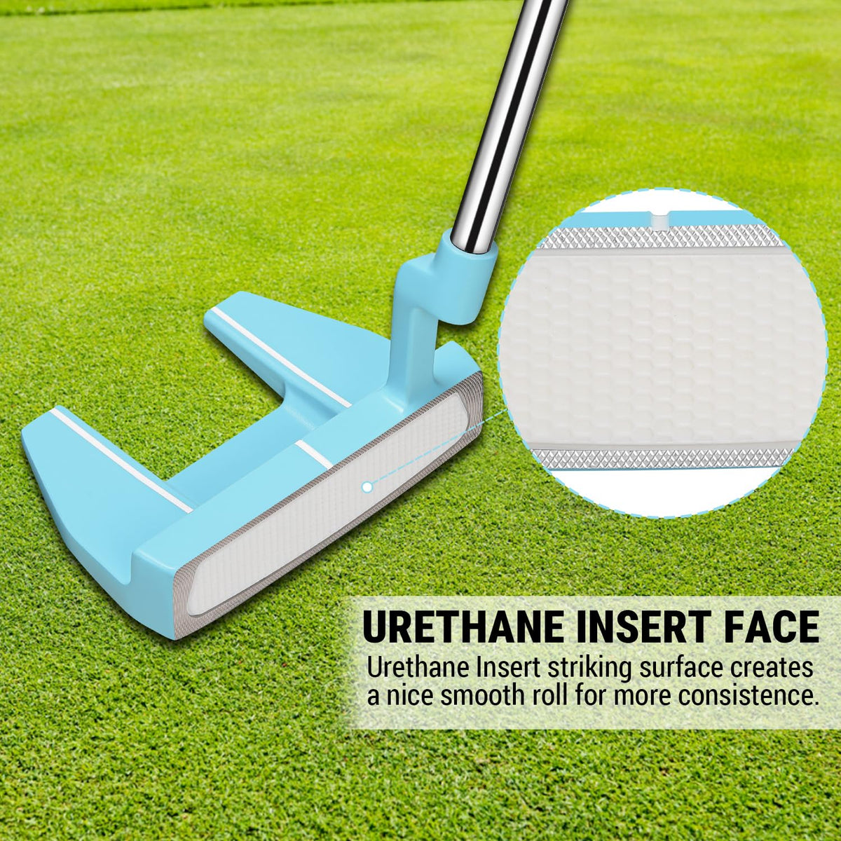 MAZEL Tour GS putter grip close-up highlights comfortable, non-slip feel.