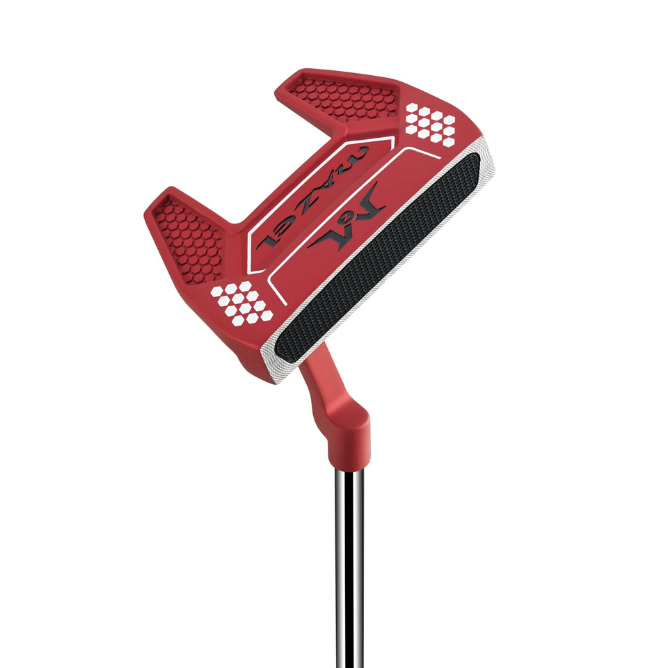MAZEL Tour GS putter with red top-line alignment for easier setup.