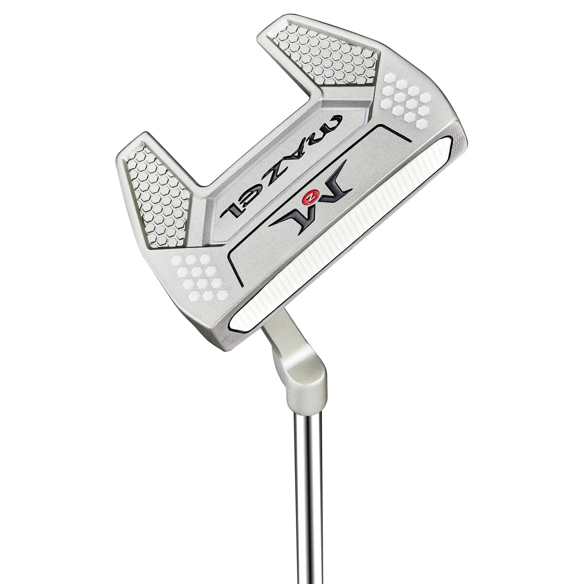 MAZEL Tour GS putter in silver finish, side view highlighting stable contact