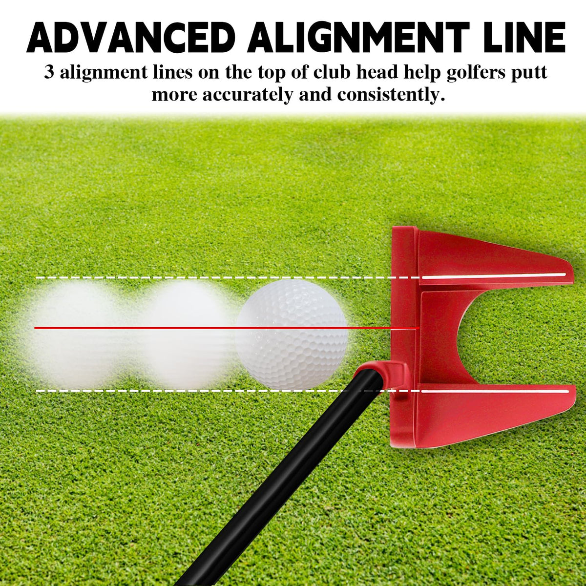 MAZEL Tour GS putter top-line alignment aids precise aiming on every putt.