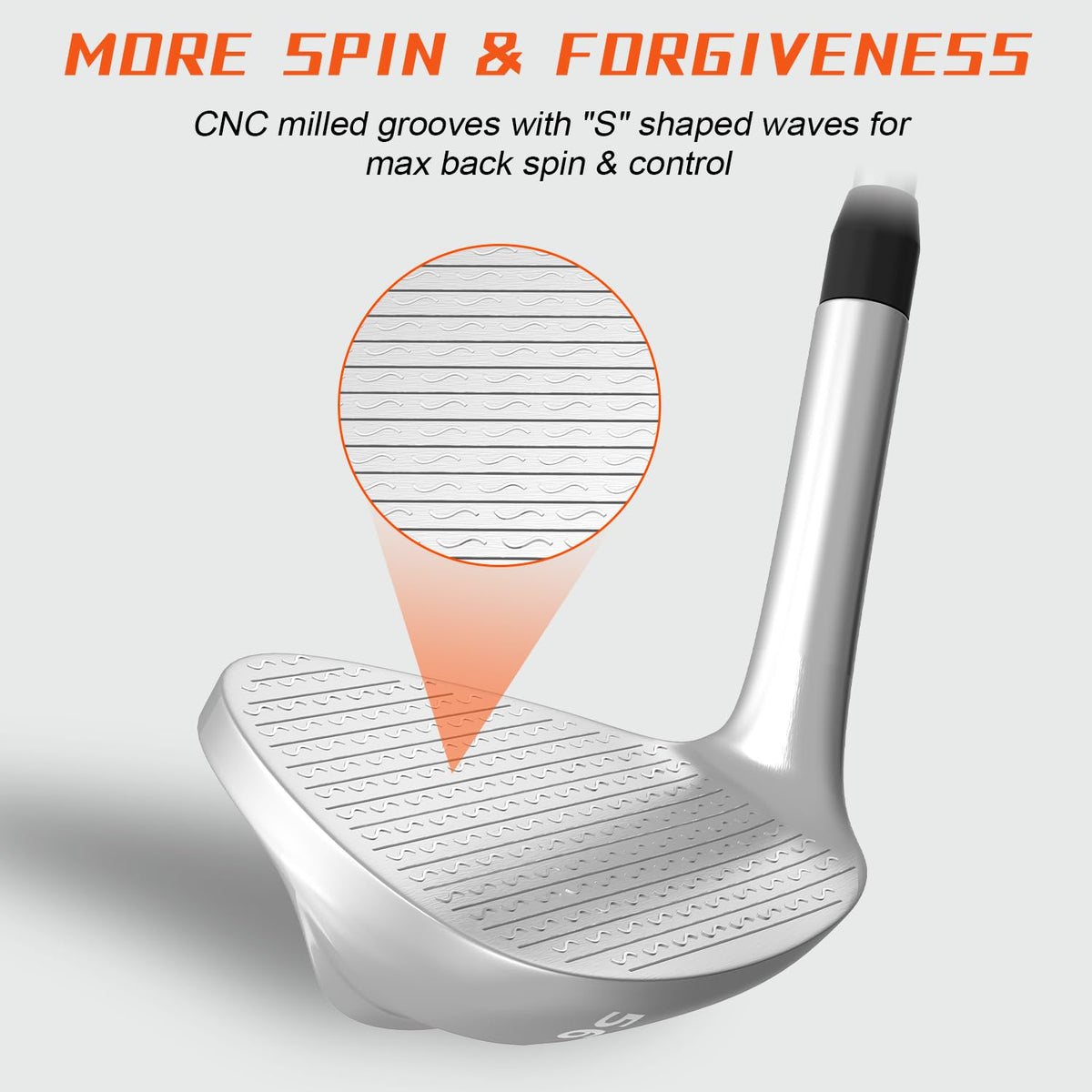 MAZEL wedge showing dual bounce angles for versatile shotmaking.