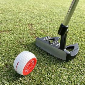 MAZEL wheel like golf practice ball with center line guide for precise putting alignment