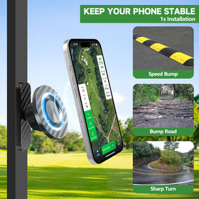 MBYLOEBA magnetic golf cart phone holder attached to cart for quick access