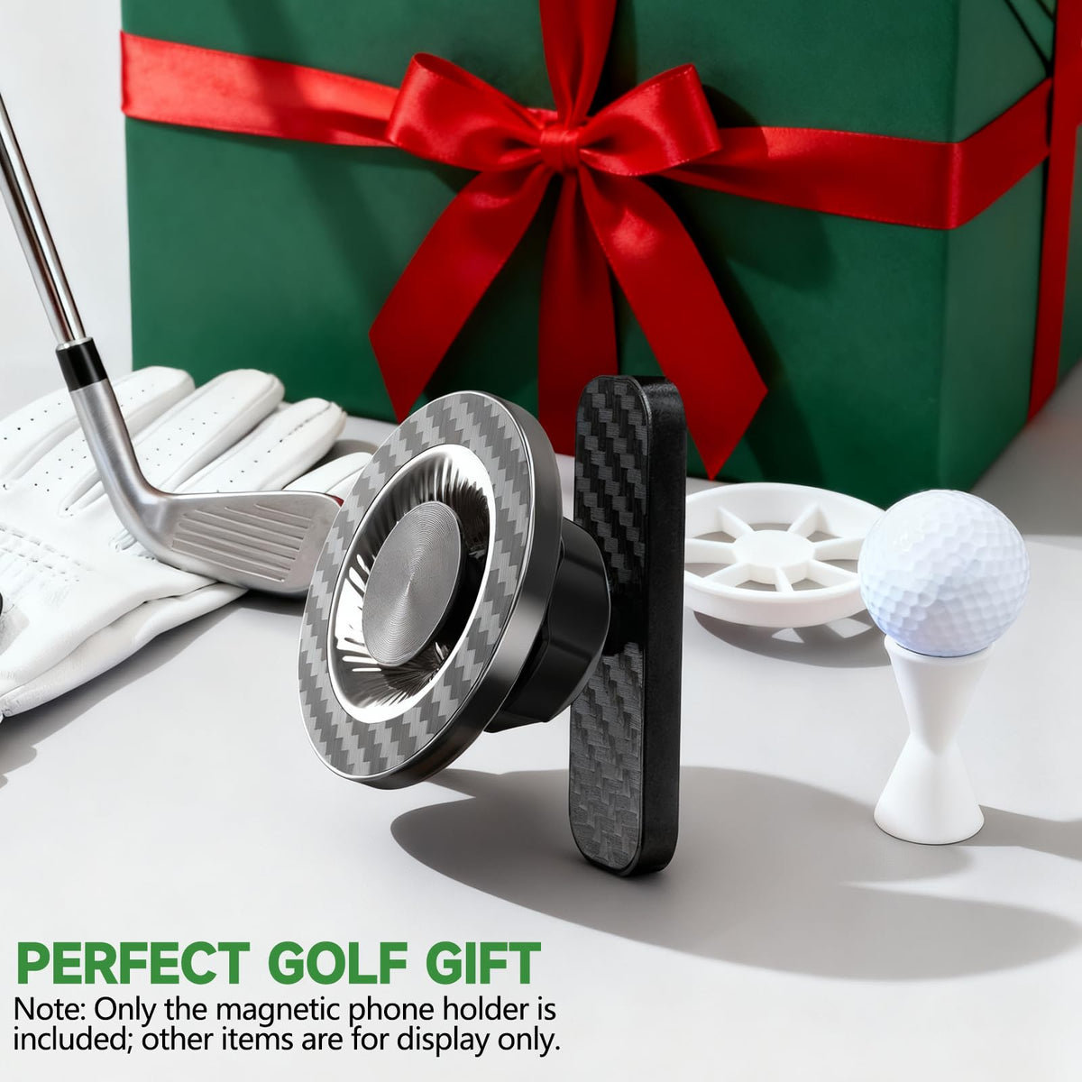 MBYLOEBA magnetic golf cart phone holder installed without tools on a cart