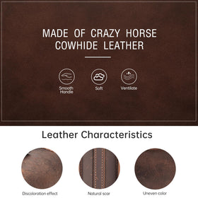 MCKDERWRILL leather tee holder integrated into pouch design.
