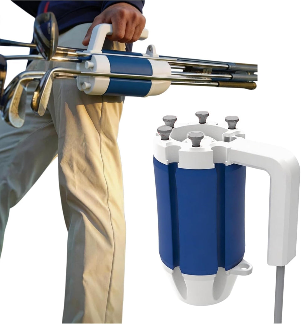 MCNULGUR blue club slots securely hold six clubs for quick access.
