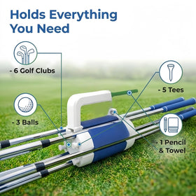 MCNULGUR blue tees storage organizes tees within easy reach on the driving range.