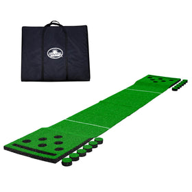 MD Sports Golf Putting Game 12 ft foldable in backyard; easy setup and storage.