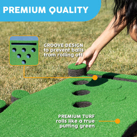 MD Sports Golf Putting Game non-slip bottom keeps the mat in place.