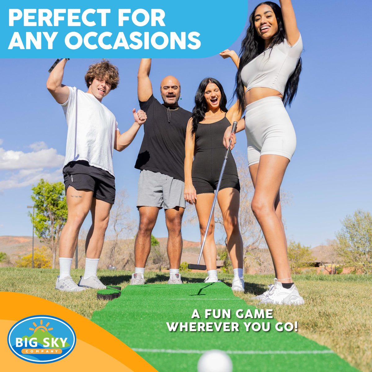 MD Sports Golf Putting Game suitable for backyard, beach, or office setups.
