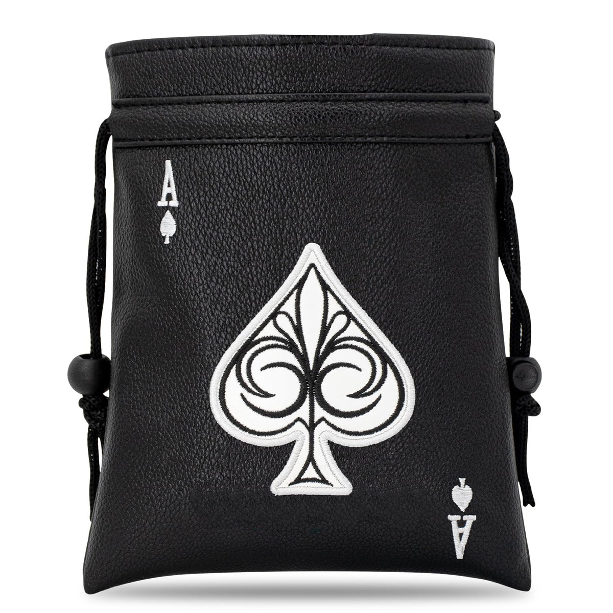 MEAHILESC Ace of Spade valuables pouch with drawstrings for secure golf storage