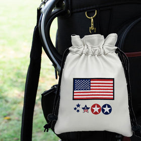 Close-up of the toggle drawstring for quick access and security.