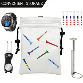 MEAHILESC pouch securely attaches to a golf bag for quick access