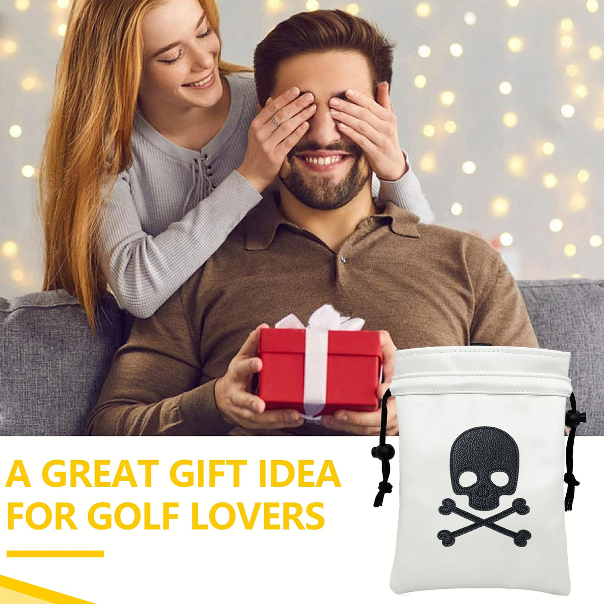MEAHILESC Skull Golf Valuables Pouch stores tees and markers on course