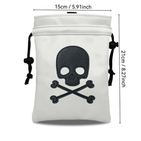 MEAHILESC Skull Pouch in white ball bag style for golf essentials
