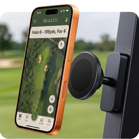 MeBetter golf cart phone holder with universal clip for on-course access.