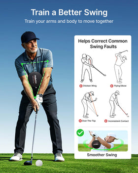 MeBetter Golf Smart Ball side view highlighting arm-body coordination during practice