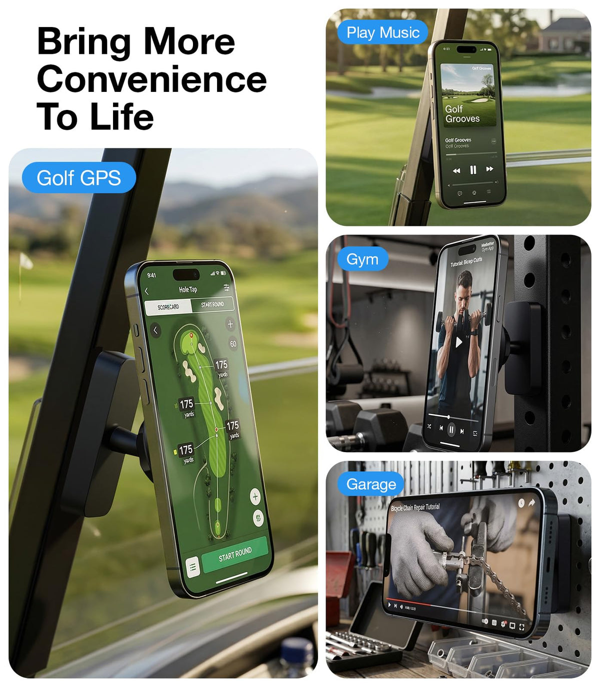 MeBetter secure clip design prevents slips on uneven cart surfaces.