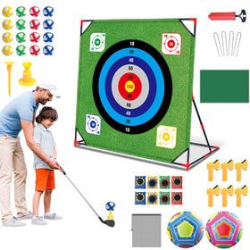 Meideh golf chipping mat with stand ready for backyard practice