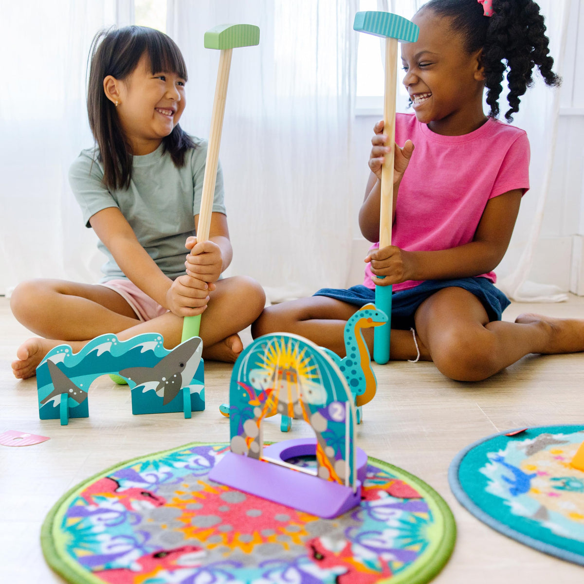 Melissa & Doug mini golf balls provide responsive feedback for precise aiming.