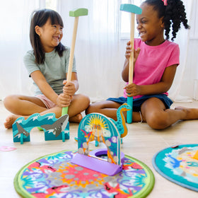 Melissa & Doug mini golf balls provide responsive feedback for precise aiming.