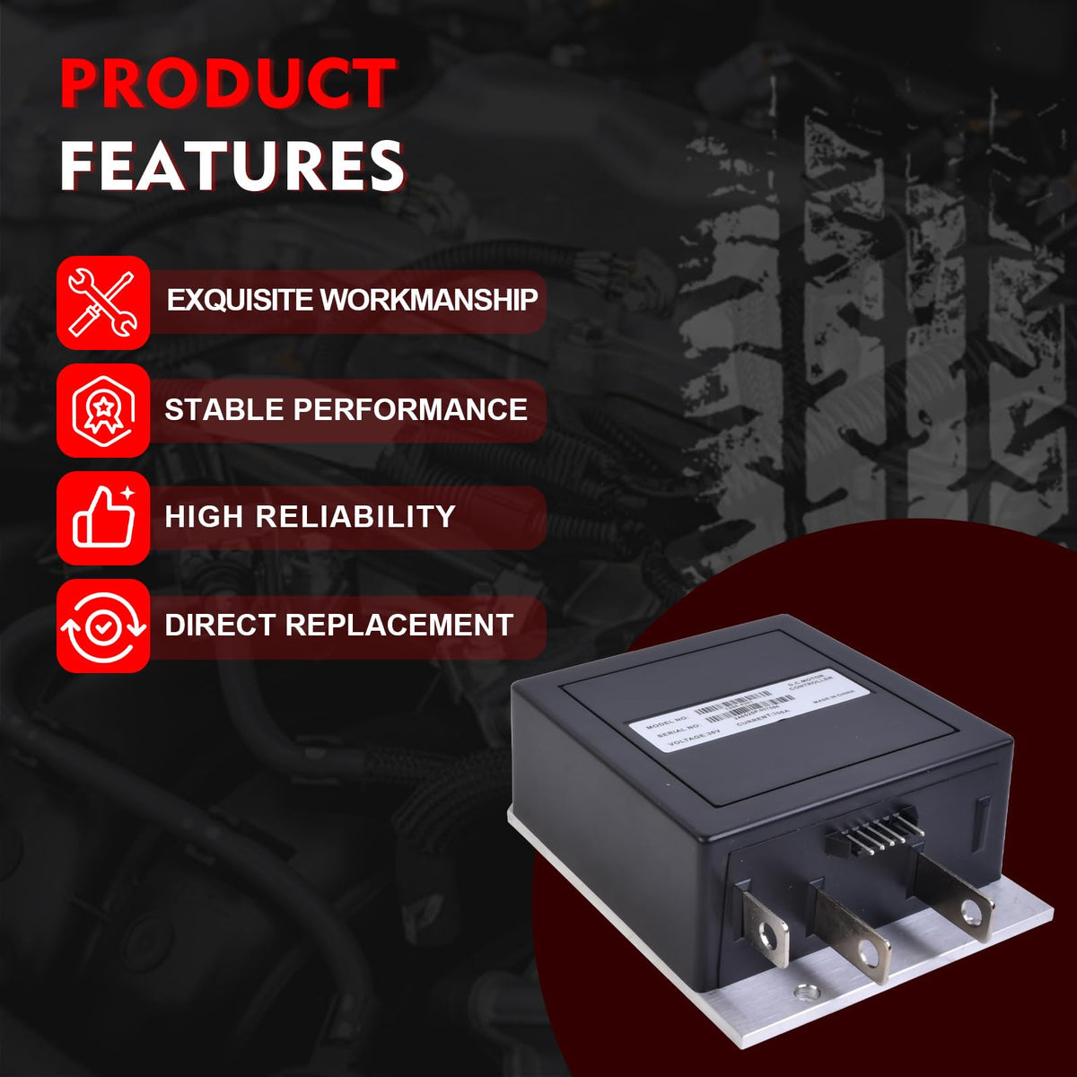 Merautop SJ 1206-4301 speed controller mounted on a golf cart in use