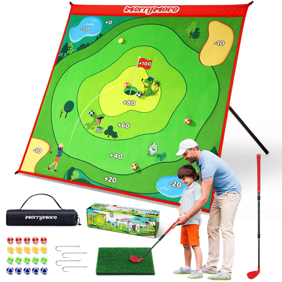 MerryMove golf chipping mat angled slope for realistic home practice