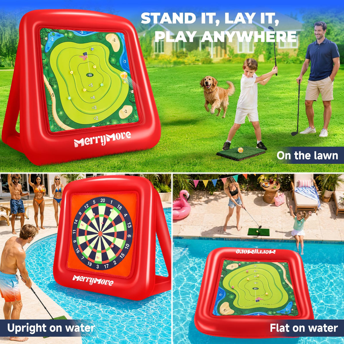 MerryMove inflation setup demonstrates quick, easy assembly for spontaneous play.