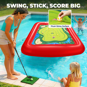 MerryMove inflatable board used in pool for water play option.