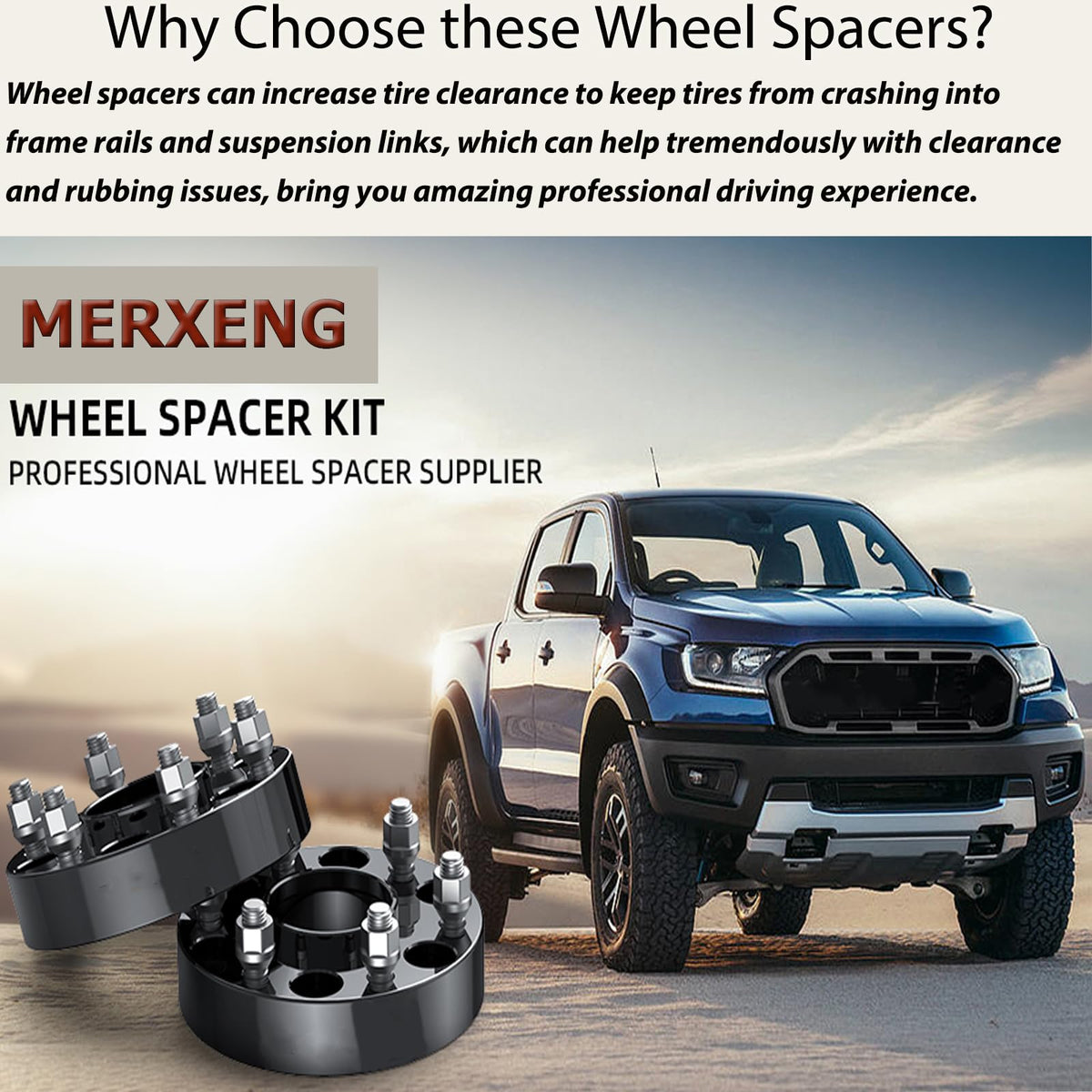 MERXENG golf cart spacer enhances stance and wheel alignment visually.