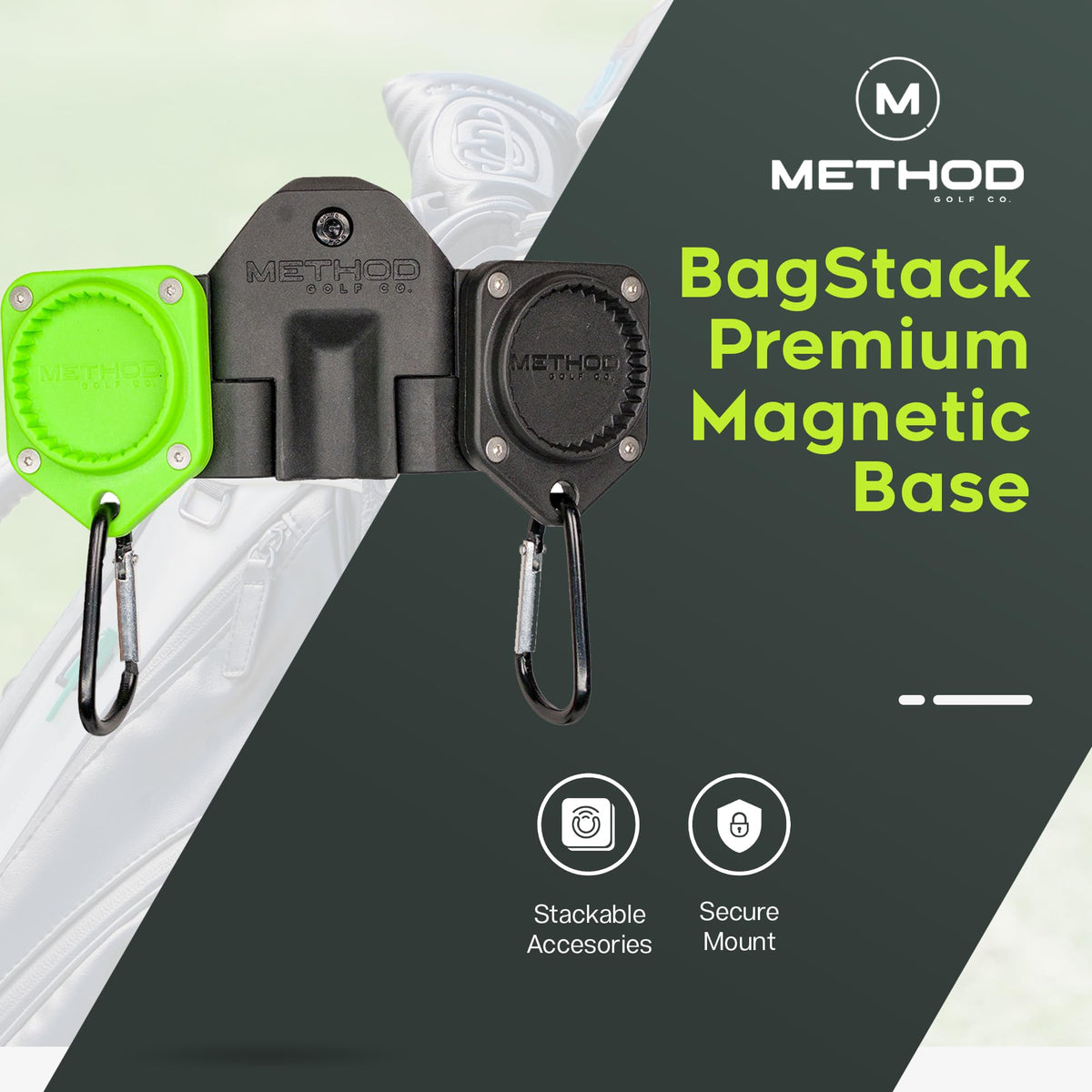 Method Golf BagStack aluminum joints support smooth adjustment and movement