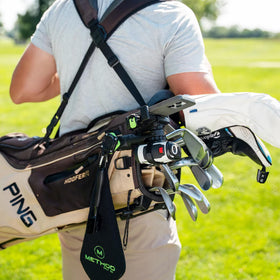 Method Golf CarryStack open-face design provides full device access while mounted.