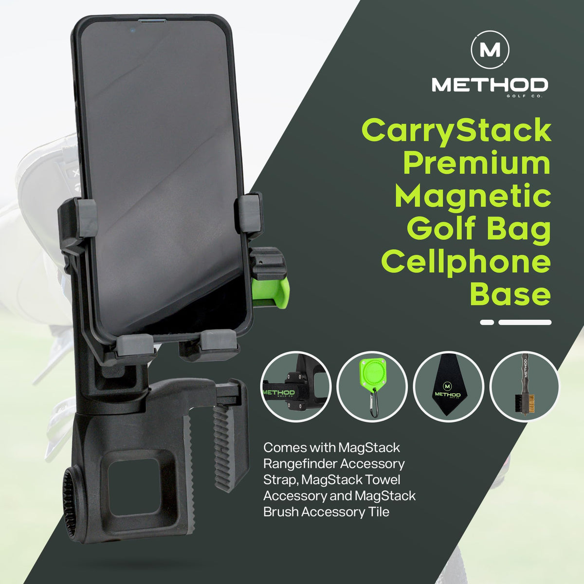 CarryStack Pro Pack rangefinder strap provides quick access on the course