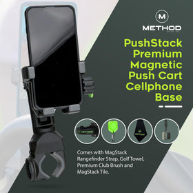 Method Golf PushStack MagStack towel with tile attached for easy access