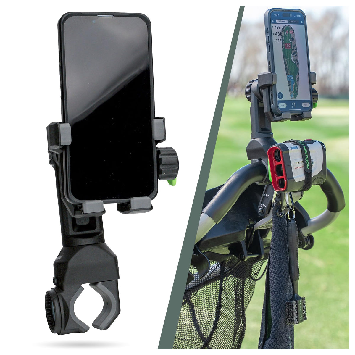 Method Golf PushStack secure mount base with stacked accessories