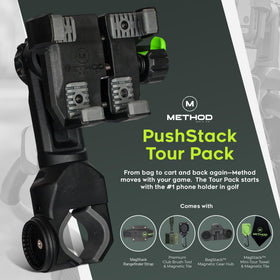 PushStack gear hub on cart organizing essential items within reach