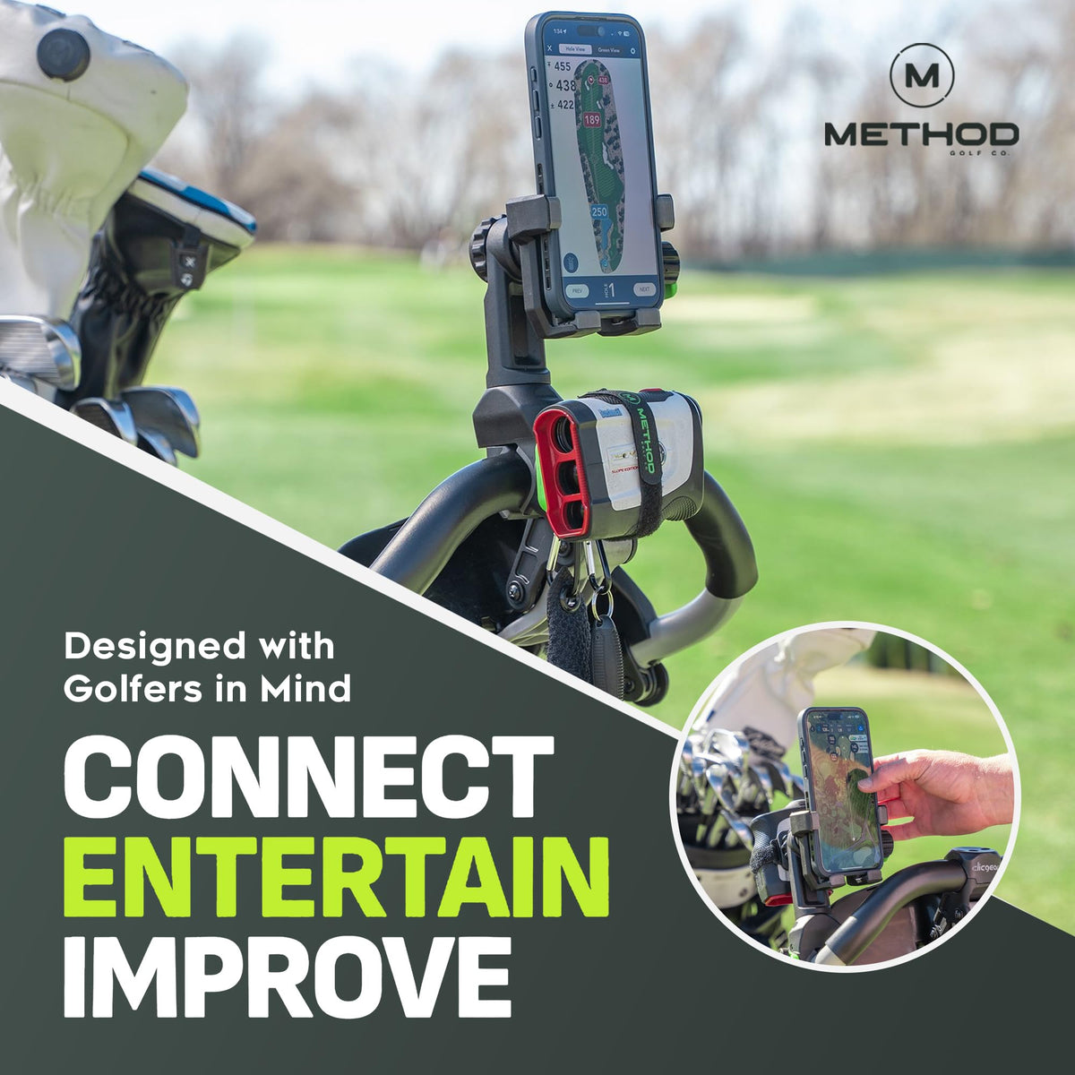 Premium accessories from Method Golf Co. designed for on-course convenience