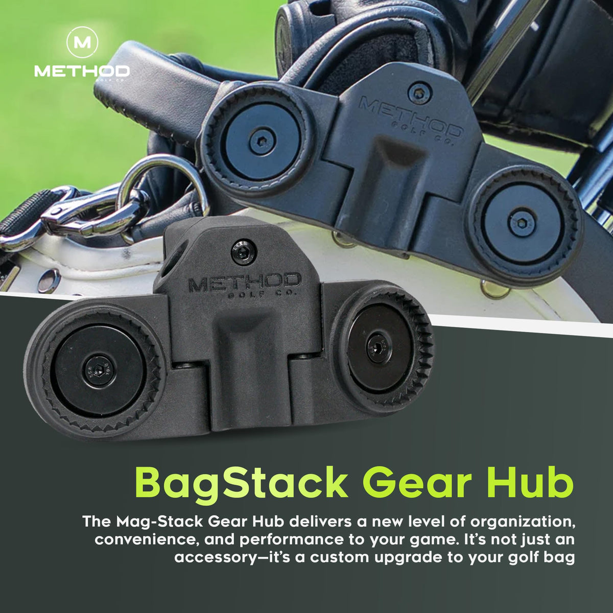 Method Golf RiderStack Tour Pack durable build withstands on-course use and weather.