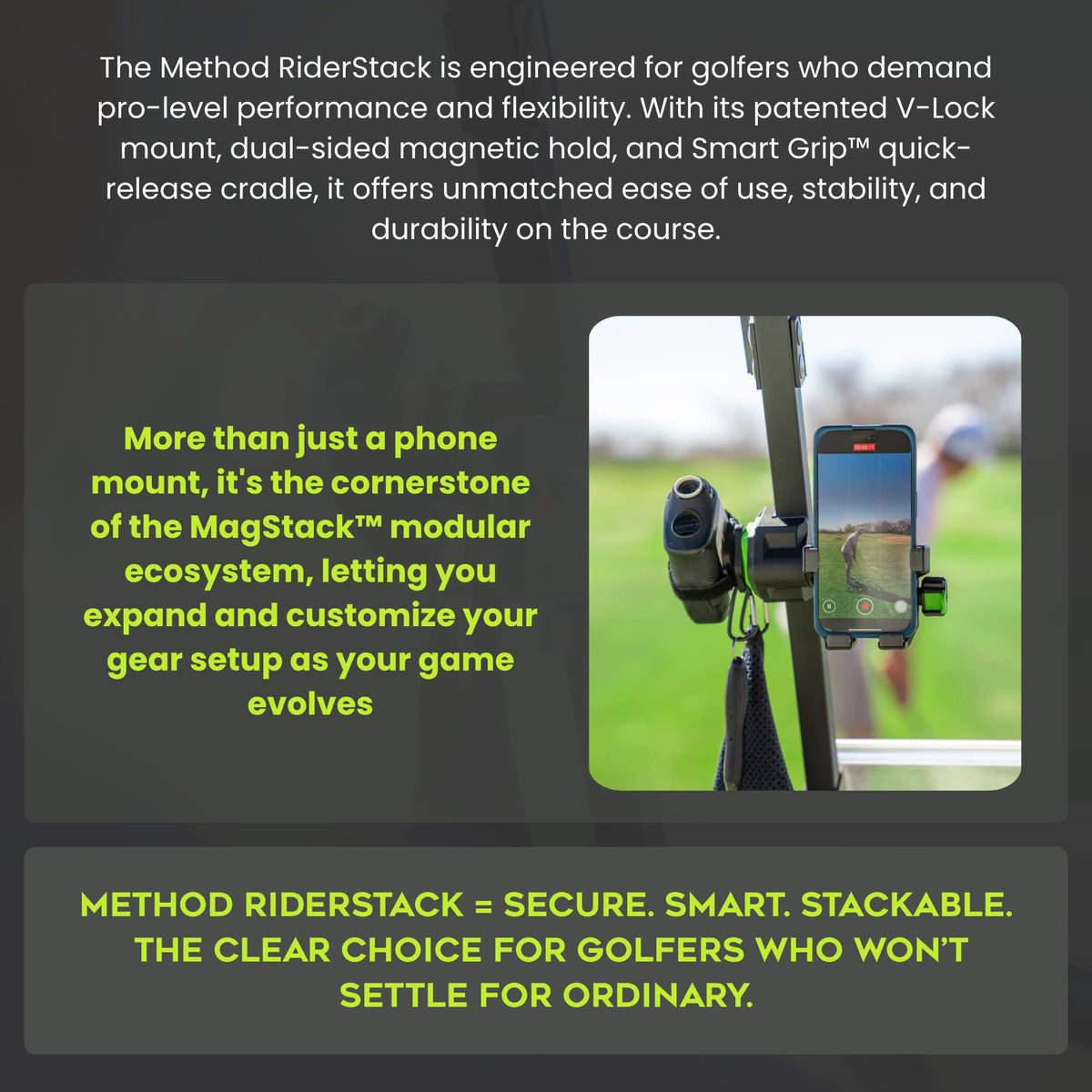 Method Golf stackable accessory holder adds tools as needed