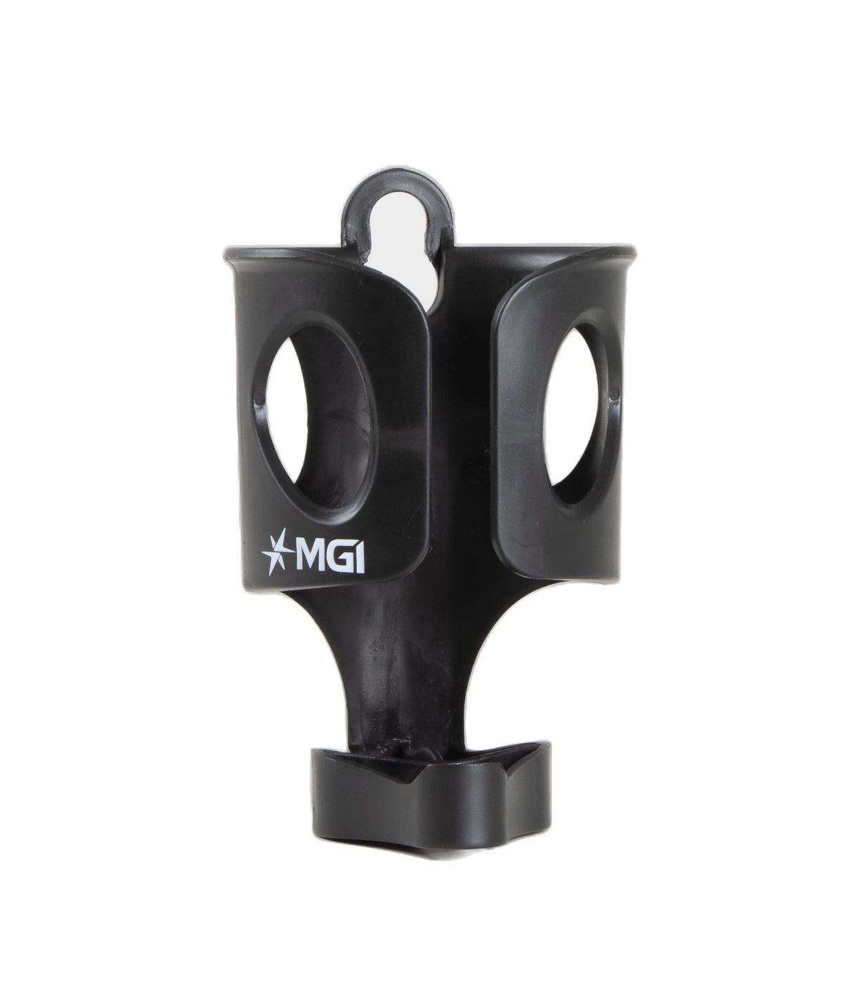 Bottle slot fits standard bottles for quick access during rounds.