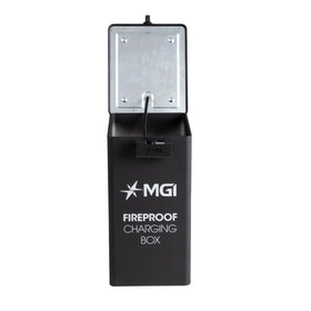 Durable metal construction of the MGI Fireproof Box enhances security