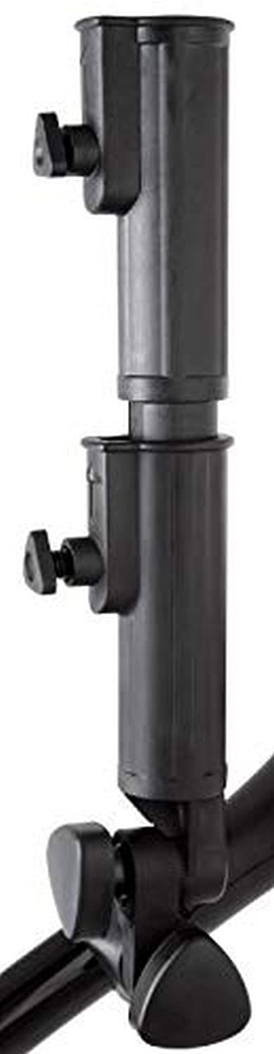 MGI Zip Umbrella Holder Extender shows extended height for taller golfers and easy cart compatibility