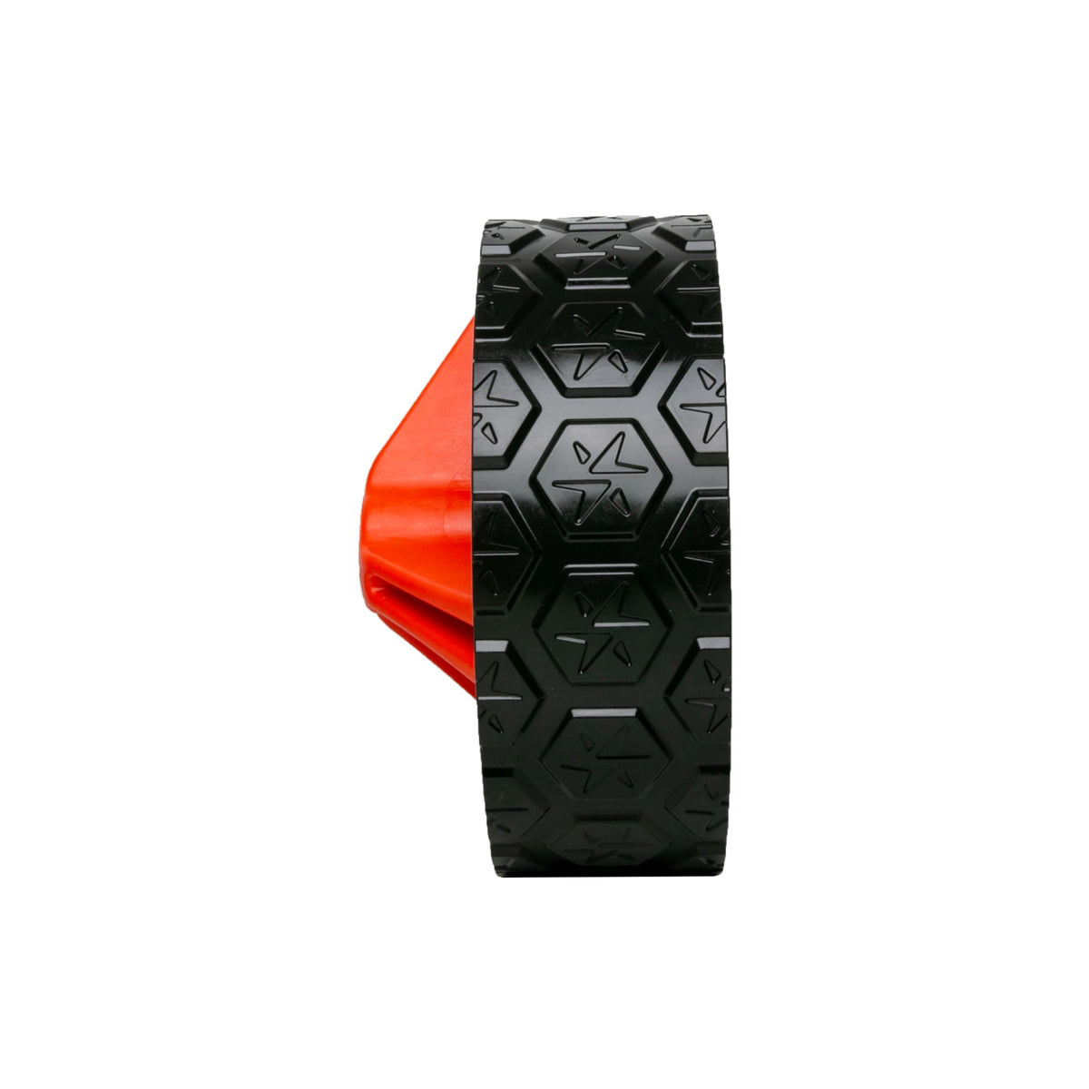 MGI Zip X3 left rear wheel in use showing secure mounting on compatible boards
